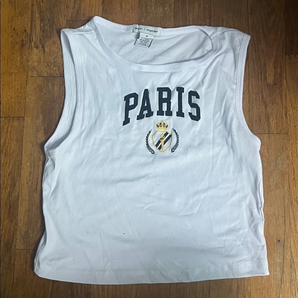 White Paris Graphic Tank Top